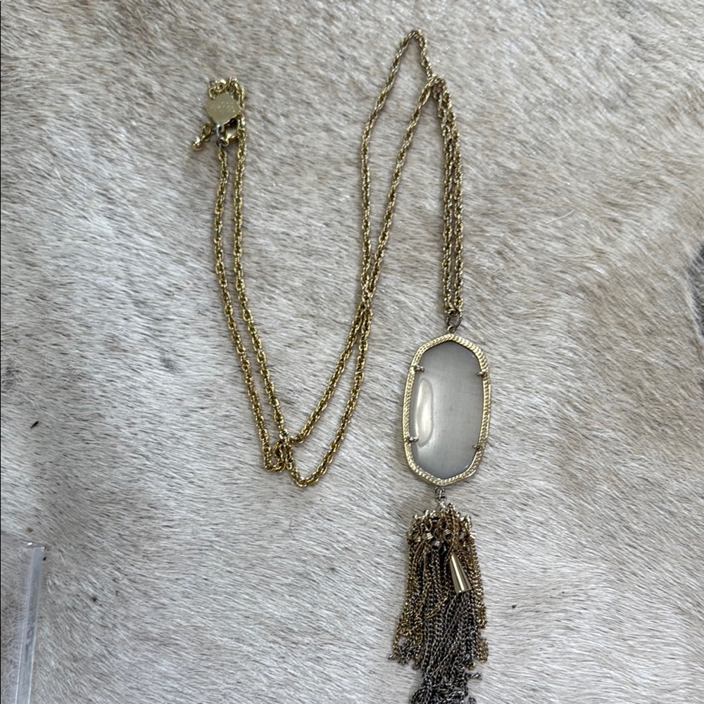 Kendra Scott Gold Tassel Necklace Elegant Jewelry